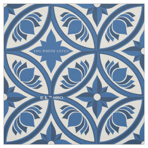 Tecido Padrão mediterrânico do Azulejo Lotus - O Lotus Br
