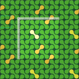 Tecido Padrão metabólico verde fresco e amarelo sem costu