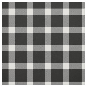 Tecido Padrão moderno de Tartan preto e branco da Xadrez