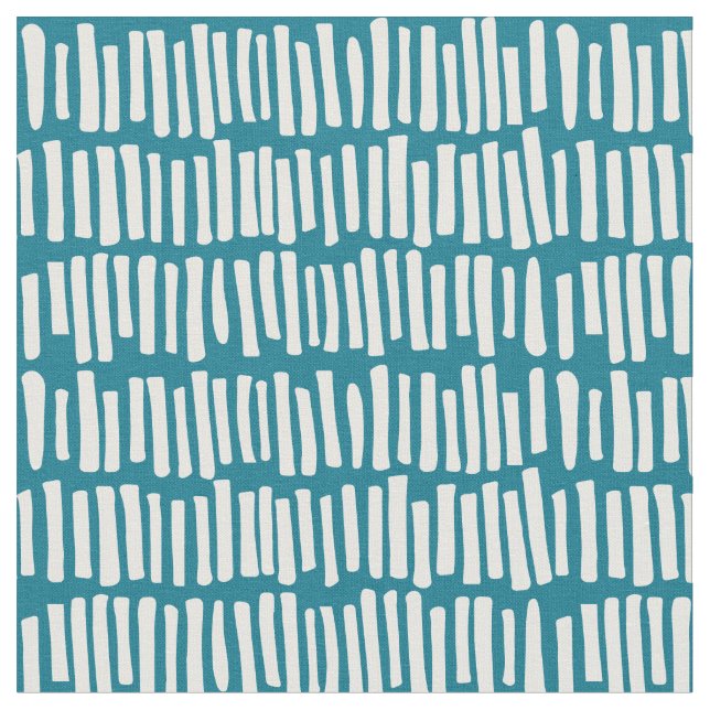 Tecido Padrão Moderno de Teal e Linha Branca (Detalhe)
