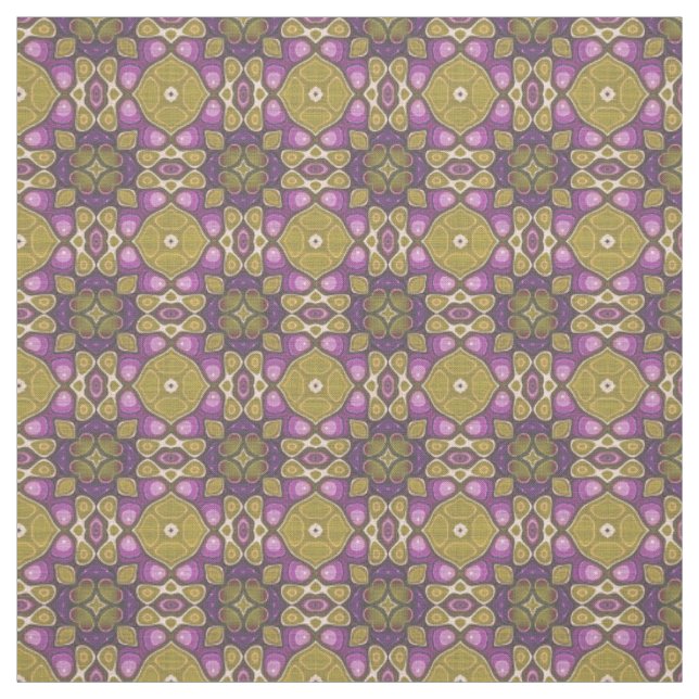 Tecido Padrão Mosaico Aztec Aztec Aztec Aztec Ochre Rosa  (Modelo)