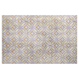 Tecido Padrão Mosaico dos Círculos Laranja Púrpura Pas