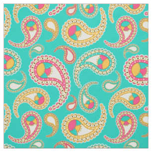 Tecido Padrão paisley vintage colorido fofo