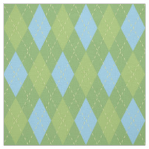 Tecido Padrão Pastel Blue e Green Argyle