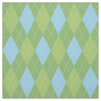 Tecido Padrão Pastel Blue e Green Argyle