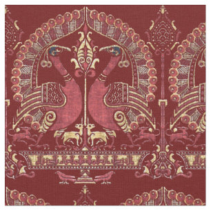 Tecido Padrão Peacock do século 12 medieval