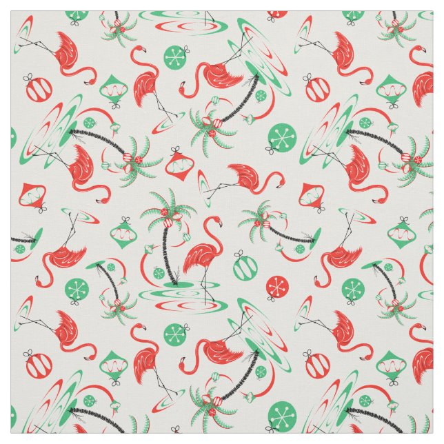 Tecido Padrão pequeno Flamingo Multi-tecido de Natal Verm (Modelo)