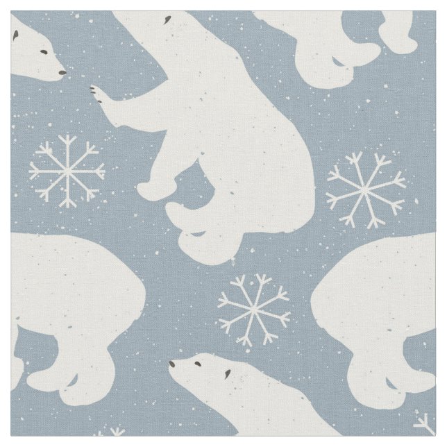 Tecido Padrão perfeito do Urso Polar de inverno + suas id (Detalhe)