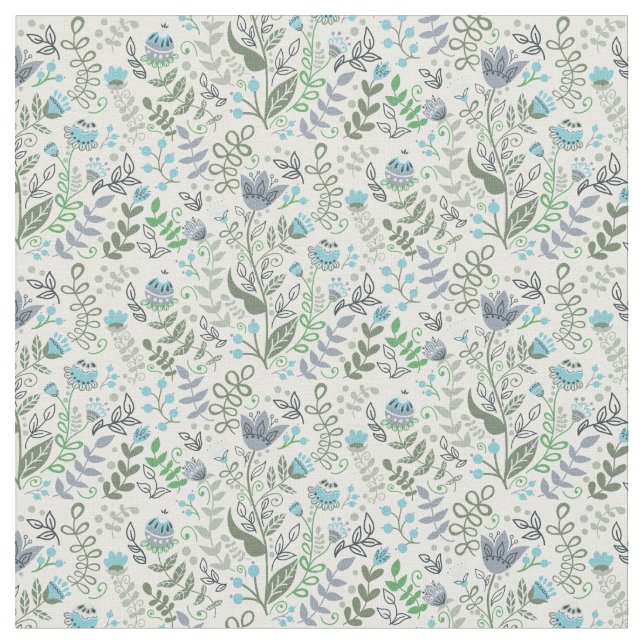 Tecido Padrão Polonês Folk Art Whimsical Flower (Detalhe)