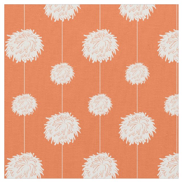 Tecido Padrão Pom De Cheerleader Laranja (Detalhe)