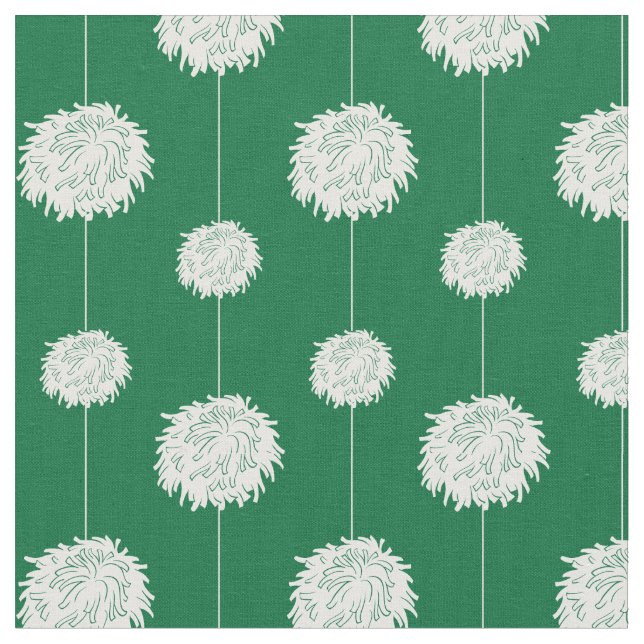 Tecido Padrão Pom De Cheerleader Verde (Detalhe)