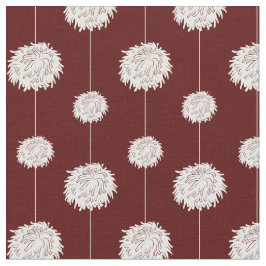 Tecido Padrão Pom Do Cheerleader Maroon
