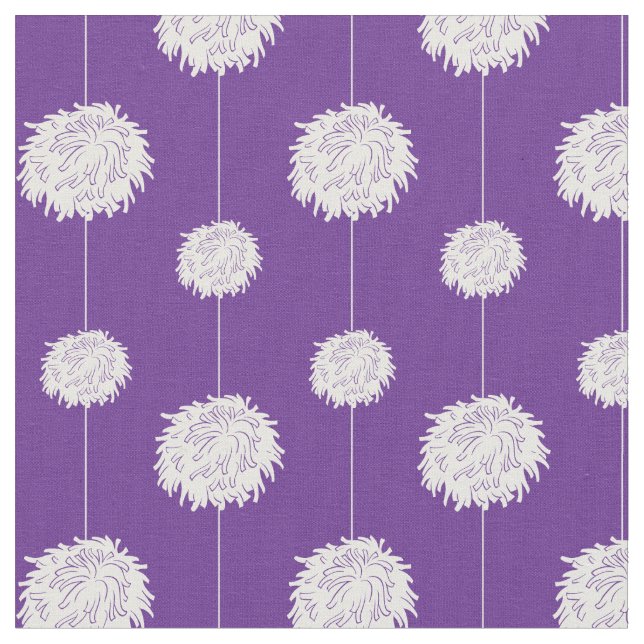 Tecido Padrão Pom Pom De Cheerleader Roxo (Detalhe)