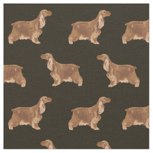 Tecido Padrão preto de cachorro do Cocker Spaniel
