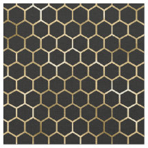 Padrão Preto de Honeycomb Dourado Elegante