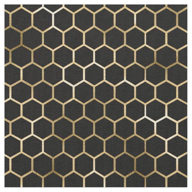 Tecido Padrão Preto de Honeycomb Dourado Elegante (Detalhe)