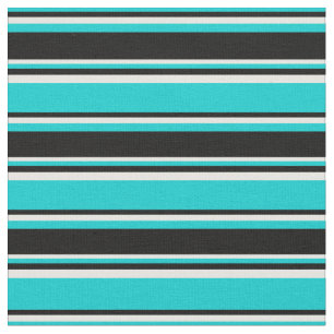 Tecido Padrão preto de turquesa, preto e branco