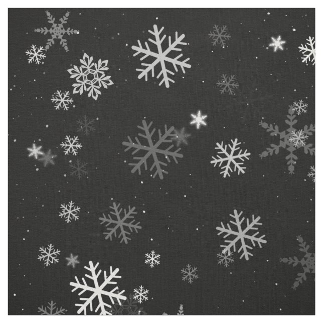 Tecido Padrão Preto e Branco do Floco de Neve (Modelo)