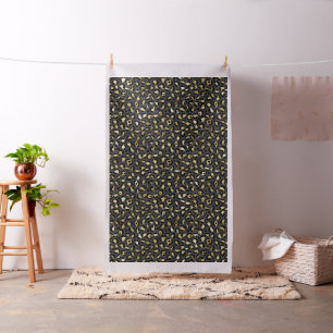 Tecido Padrão Preto e Dourado da mancha-leopardo