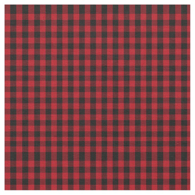 Tecido Padrão Preto e Vermelho da xadrez Buffalo (Detalhe)