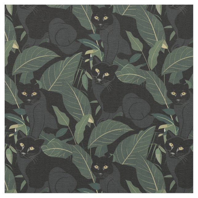 Tecido Padrão preto moderno de puma (Detalhe)