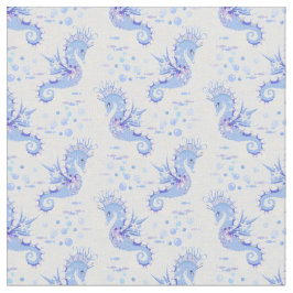 Tecido Padrão Púrpura Branco Azul-Cavalo-marinho