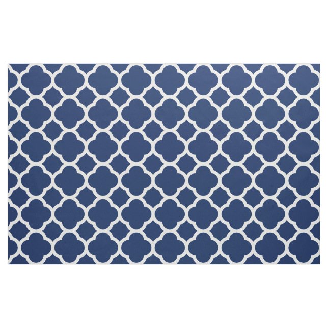 Tecido Padrão Quatrefoil Azul Safira (Fat Quarter)