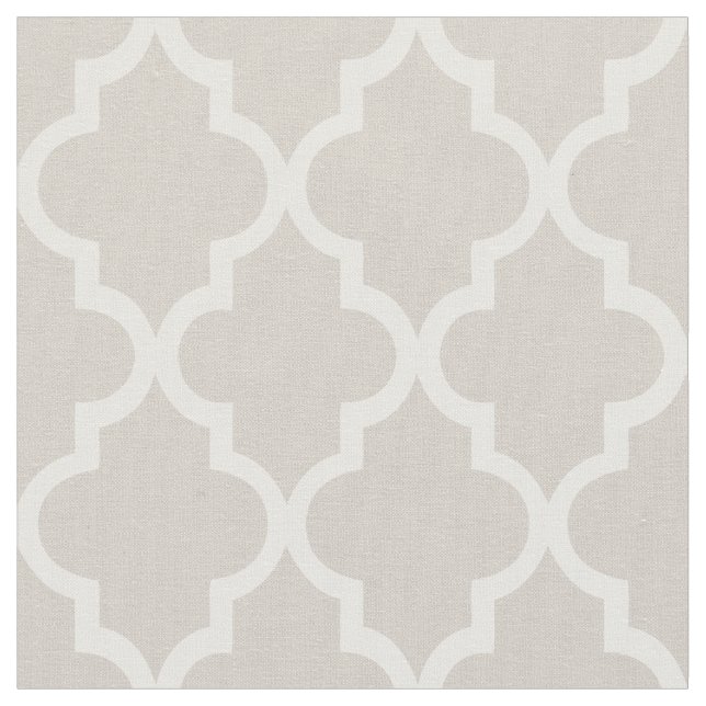 Tecido Padrão Quatrefoil Marroquino Bege Chic (Detalhe)