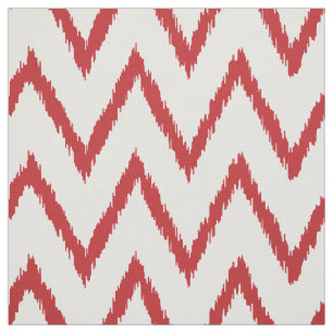 Tecido Padrão quitão vermelho de ikat chevron moderno
