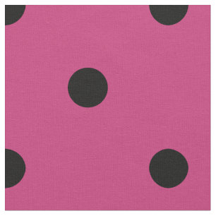 Tecido Padrão Retro de Pontos Pink e Preto