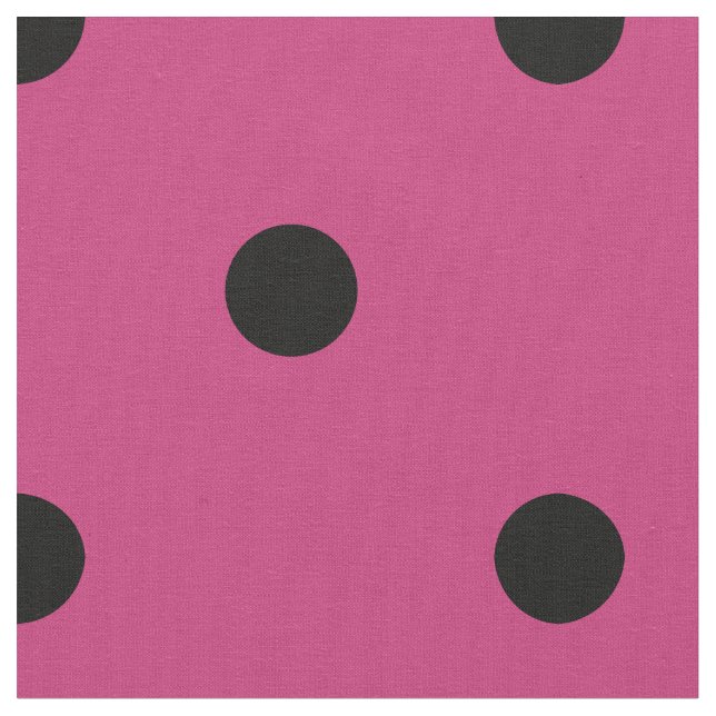 Tecido Padrão Retro de Pontos Pink e Preto (Detalhe)