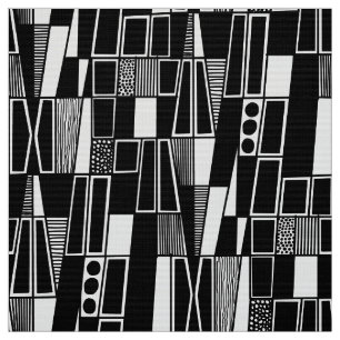 Tecido Padrão retroAbstrato 300521 - Preto em branco