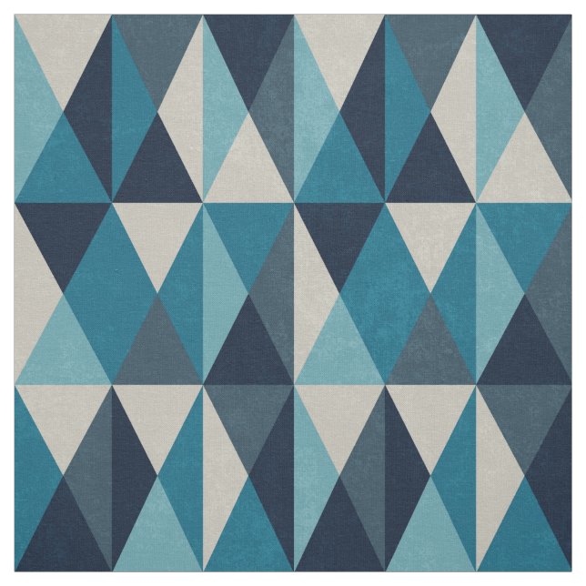 Tecido Padrão Rhombic Geométrico Preto Branco Azul (Modelo)