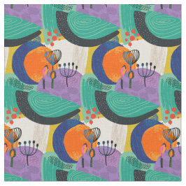 Tecido Padrão Roxo de Abstrato Floral