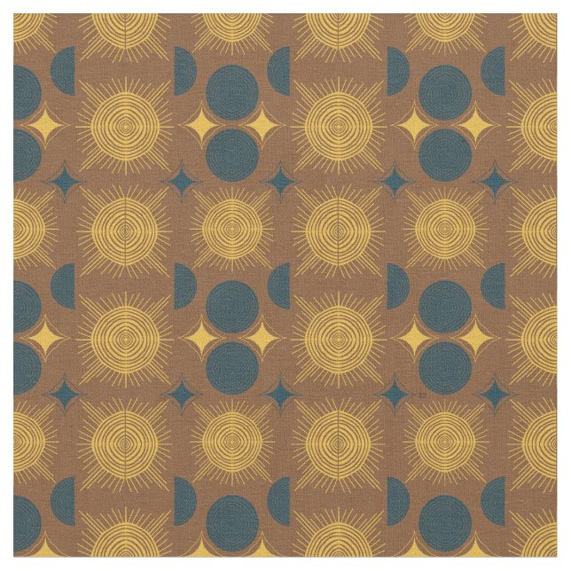 Tecido Padrão Russo da Lua Solar Celestial (Detalhe)