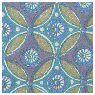 Tecido Padrão Rustic Blue and Green Designer Egípcio