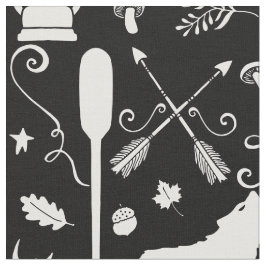 Tecido Padrão Rustic Buffalo Deer Arrows wolf Woodland