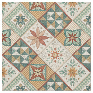Tecido Padrão Rustic Diamond Patchwork - Geométrico