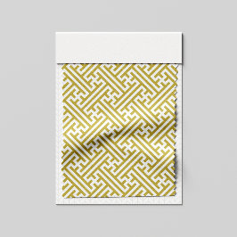Tecido Padrão Sayagata, japonês, Dourado e branco