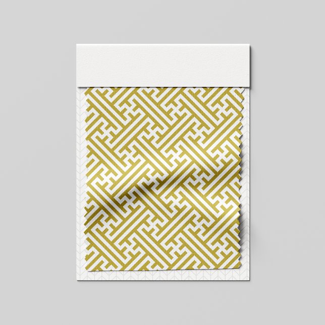 Tecido Padrão Sayagata, japonês, Dourado e branco (Criador carregado)