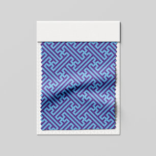 Tecido Padrão Sayagata, japonês, roxo e azul