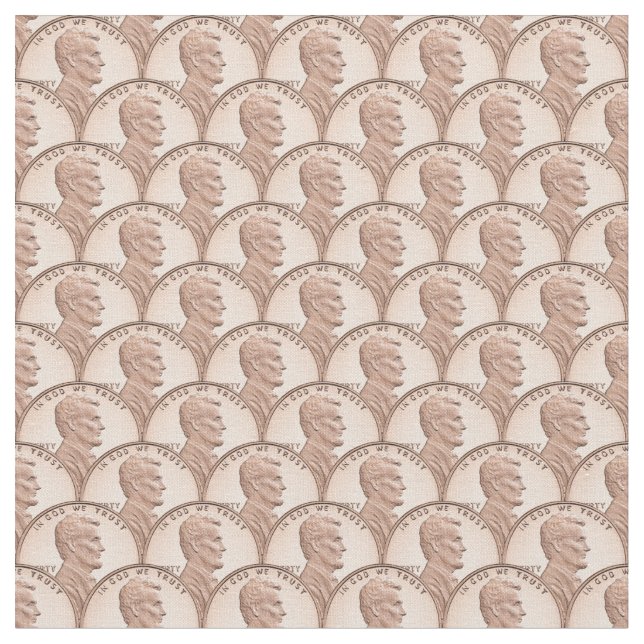 Tecido Padrão Seamless da Moeda Lincoln – Moedas de Cobre (Detalhe)
