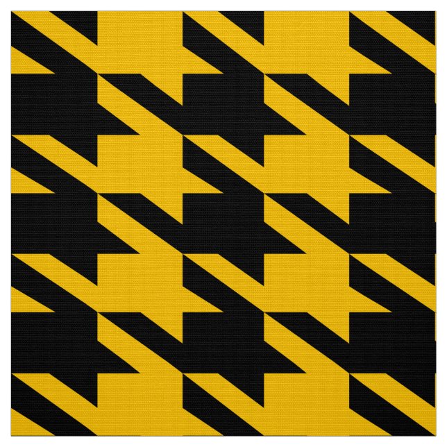 Tecido Padrão sem costura de houndstooth preto e amarelo (Modelo)