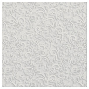 Tecido Padrão sem costura floral branco e cinza 3d