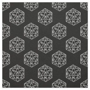 Tecido Padrão Silver D20 Tabletop Role Player Dice PNP