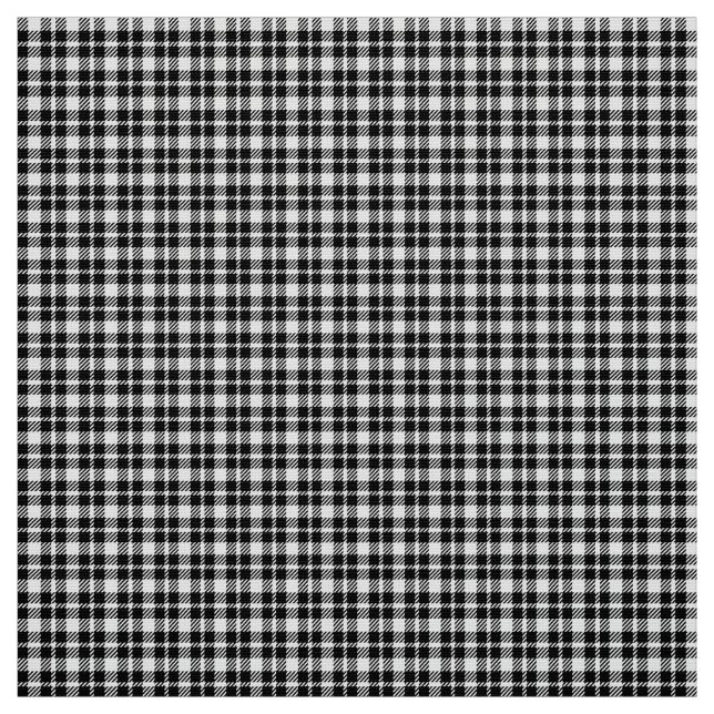 Tecido Padrão simples de gingham xadrez preto e branco (Modelo)