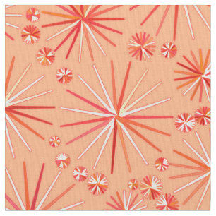 Tecido Padrão Sputnik do meio século, Sombras de Coral