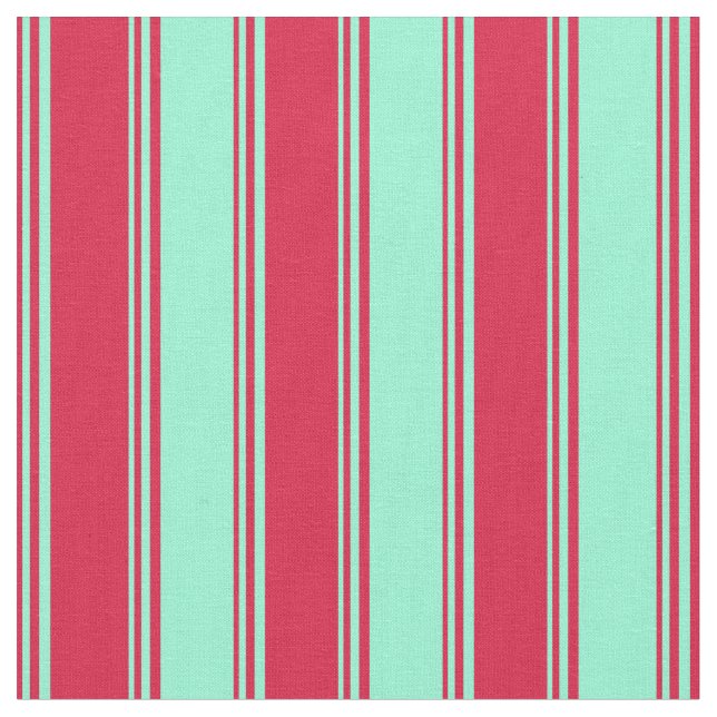 Tecido Padrão Striped Crimson & Aquamarine (Detalhe)
