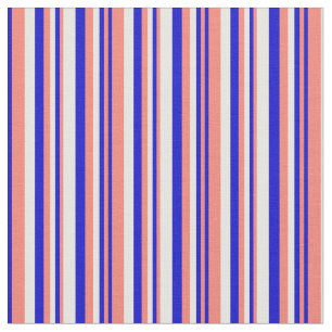 Tecido Padrão Striped de salmão, azul e branco colorido