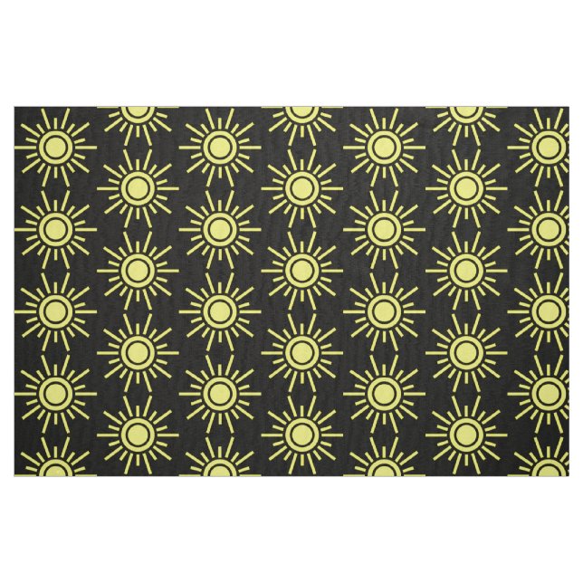 Tecido Padrão Sun 02 - Amarelo em preto (Fat Quarter)